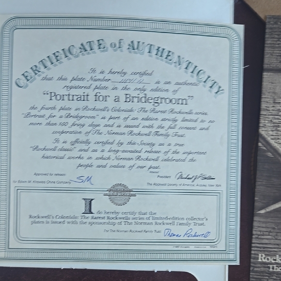Norman Rockwell Collector's Plate "Portrait For A Bridegroom" COA ORIGINAL BOX - Picture 5 of 6